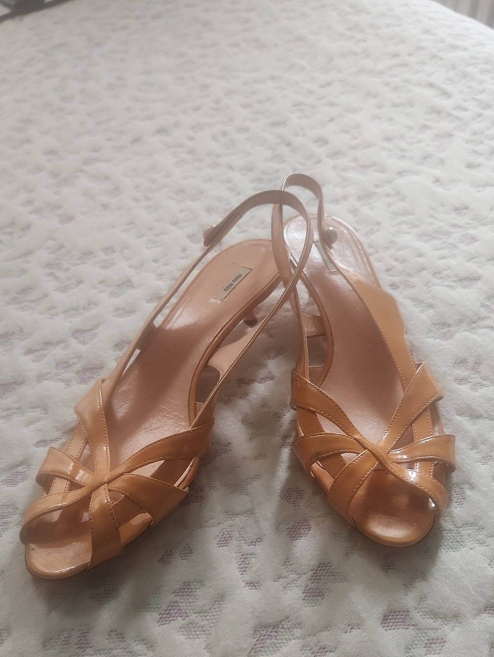 Miu Miu Women’s TaSlingback Peep-Toe Shoes